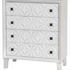 Outlet Laci White 4 Drawer Cabinet Fashion Bedroom