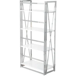 Clearance Laila Ali Astrid Chrome Bookshelf Promotion Office