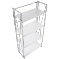 Clearance Laila Ali Astrid Chrome Bookshelf Promotion Office