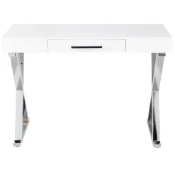 Discount Laila Ali Astrid Chrome Desk Bargain Sale Office