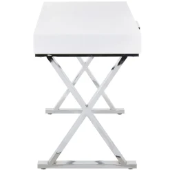 Discount Laila Ali Astrid Chrome Desk Bargain Sale Office