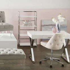 Discount Laila Ali Astrid Chrome Desk Bargain Sale Office