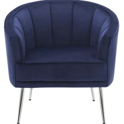 Hot Laila Ali Avani Blue Velvet Accent Chair Opening Sales Accent Chairs