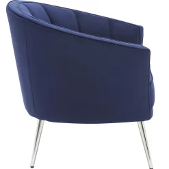 Hot Laila Ali Avani Blue Velvet Accent Chair Opening Sales Accent Chairs
