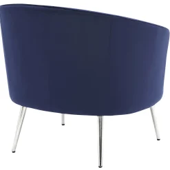Hot Laila Ali Avani Blue Velvet Accent Chair Opening Sales Accent Chairs