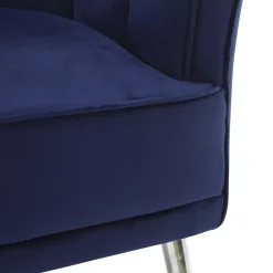 Hot Laila Ali Avani Blue Velvet Accent Chair Opening Sales Accent Chairs