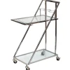 Hot Laila Ali Glass & Steel Bar Cart Clearance Baker'S Racks & Bar Carts