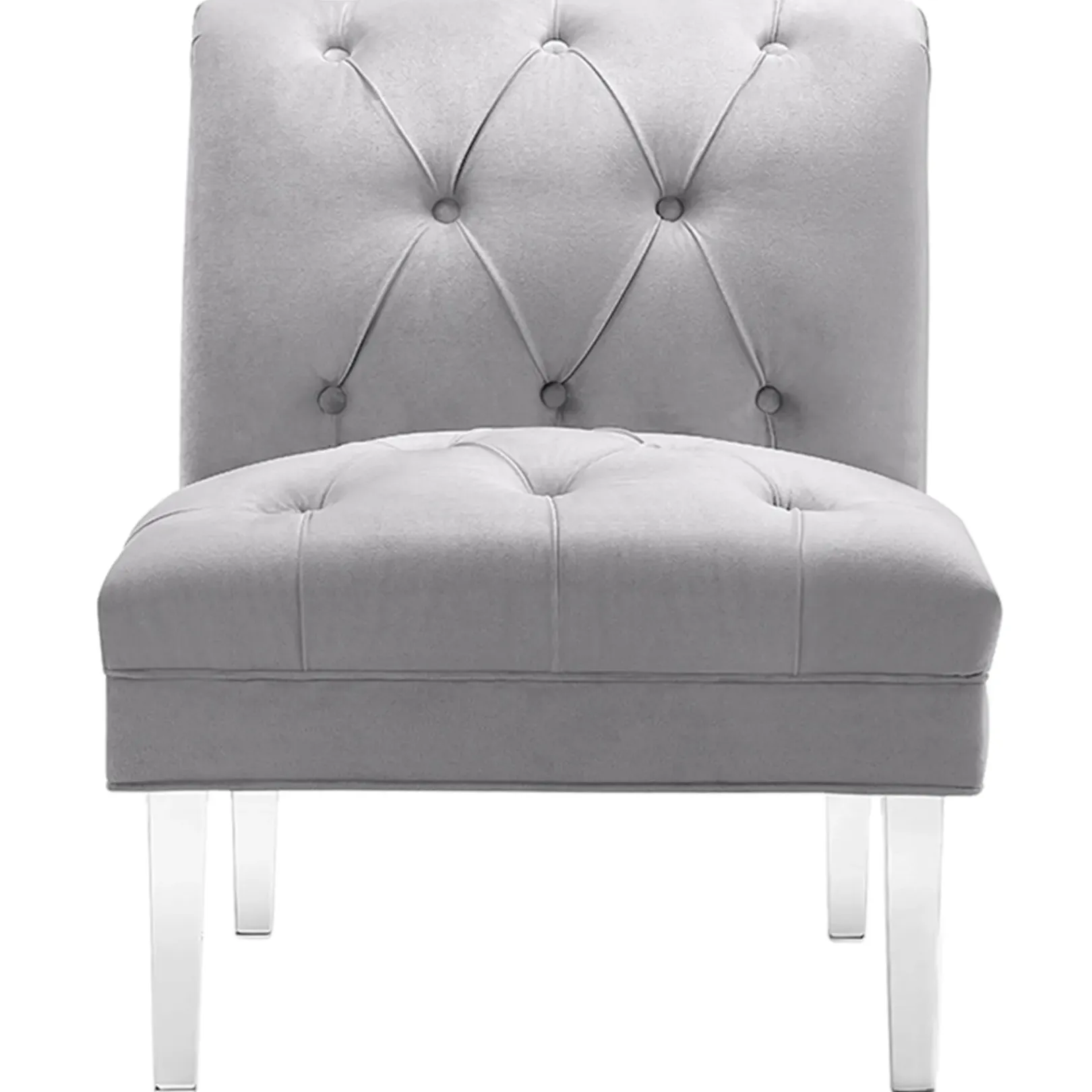 Best Laila Ali Grey Tufted Acrylic Leg Accent Chair Kd Fashion Accent Chairs
