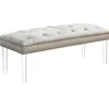Outlet Laila Ali Grey Tufted Acrylic Leg Bench, Kd Online Discount Stools & Benches