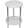Laila Ali Iris White Marble Accent Table Opening Sales Accent Tables