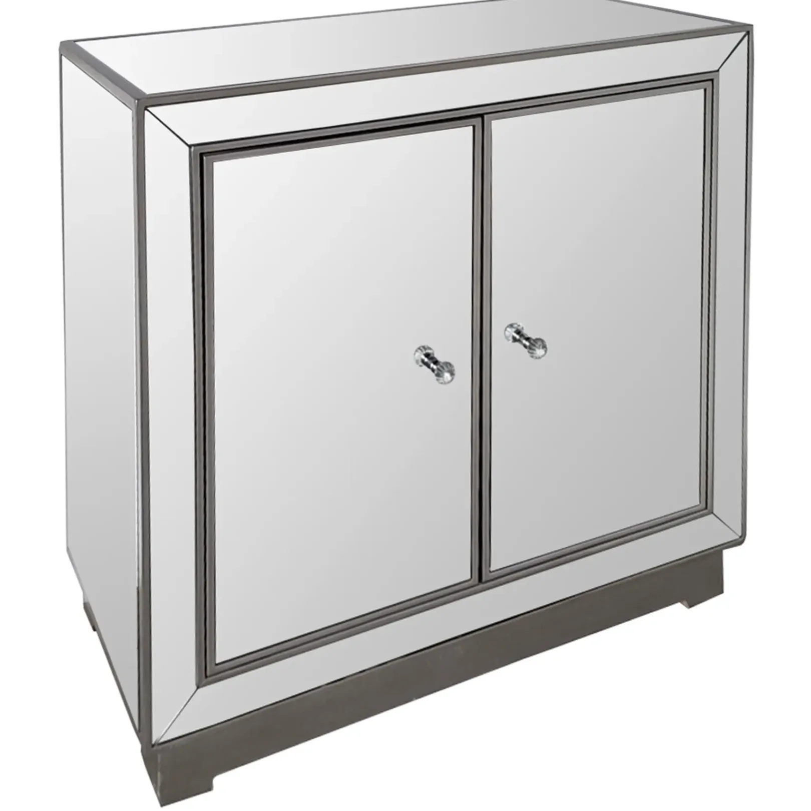 Best Laila Ali Modern Living 2-Door Mirrored Cabinet Fashion Cabinets & Chests
