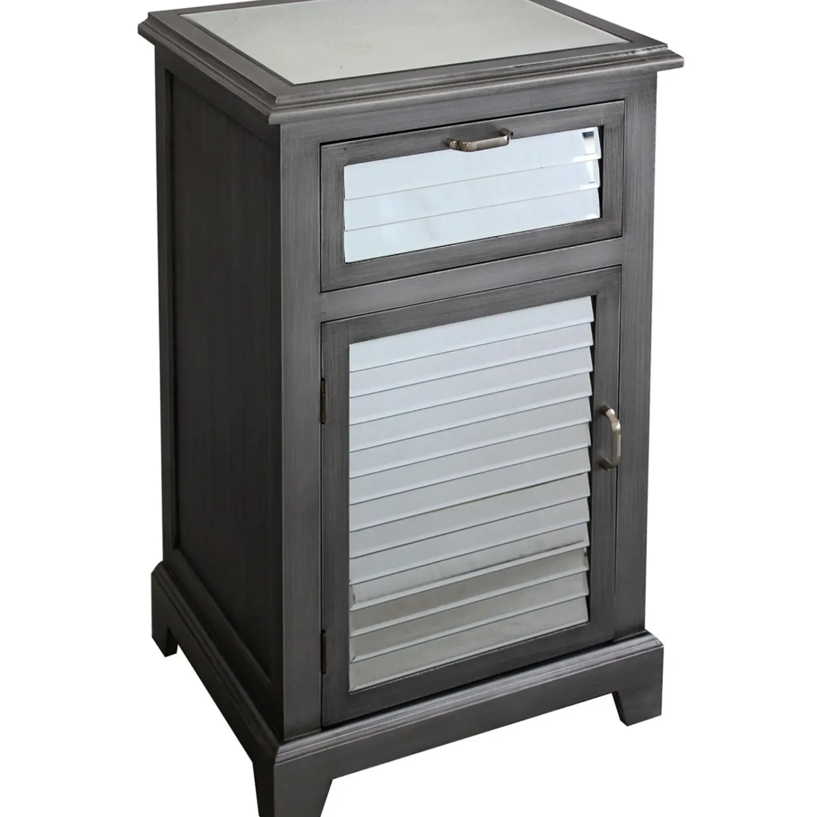 Clearance Laura 1 Drawer 1 Door Shutter Mirror Cabinet Featured Cabinets & Chests