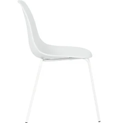Online Lily White Dining Chair With Metal Legs Exquisite Gifts Dining Chairs & Benches