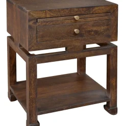 Online Maddison Chestnut Wood Side Table With Drawer Discount Accent Tables