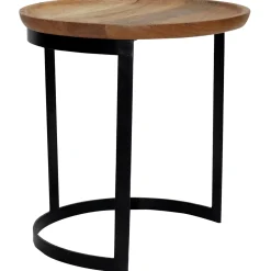 Clearance Mango Wood Top Side Table With Metal Base, Small Gift Selection Accent Tables