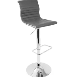 Clearance Master Faux Leather Adjustable Barstool, Grey Good Quality Barstools