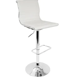 Best Master Faux Leather Adjustable Barstool, White Flash Sale Barstools