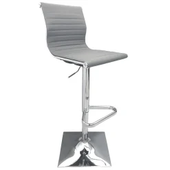 Outlet Maxwell Adjustable Faux Leather Barstool, Grey Outlet Barstools