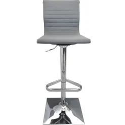 Outlet Maxwell Adjustable Faux Leather Barstool, Grey Outlet Barstools