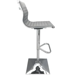 Outlet Maxwell Adjustable Faux Leather Barstool, Grey Outlet Barstools