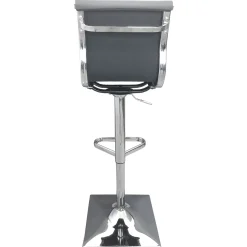 Outlet Maxwell Adjustable Faux Leather Barstool, Grey Outlet Barstools