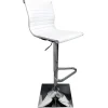 Online Maxwell Adjustable Faux Leather Barstool, White Discount Online Barstools