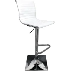 Online Maxwell Adjustable Faux Leather Barstool, White Discount Online Barstools