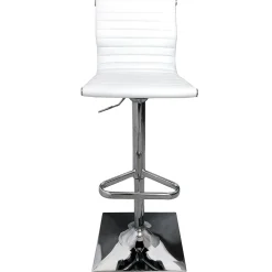 Online Maxwell Adjustable Faux Leather Barstool, White Discount Online Barstools