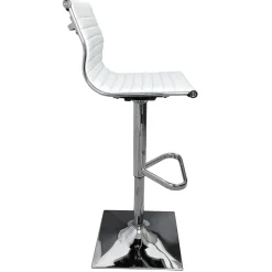 Online Maxwell Adjustable Faux Leather Barstool, White Discount Online Barstools