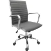 Outlet Maxwell Adjustable Faux Leather Office Chair, Grey Bargain Sale Office