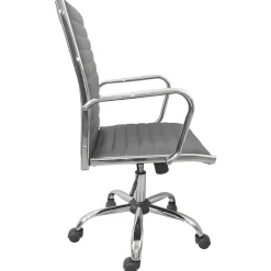 Outlet Maxwell Adjustable Faux Leather Office Chair, Grey Bargain Sale Office