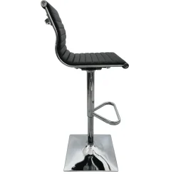 Discount Maxwell Adjustable Faux Leather Barstool, Black Promotion Barstools