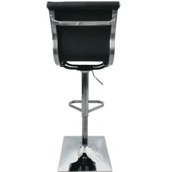 Discount Maxwell Adjustable Faux Leather Barstool, Black Promotion Barstools