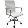 Clearance Maxwell Adjustable Faux Leather Office Chair, White Low Price Office