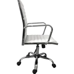 Clearance Maxwell Adjustable Faux Leather Office Chair, White Low Price Office