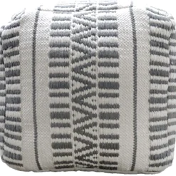 Hot Maya Handwoven Striped Square Pouf Flash Sale Ottomans & Poufs