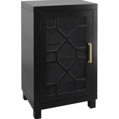 Sale Merrick Black 1-Door Cabinet Less Expensive Cabinets & Chests