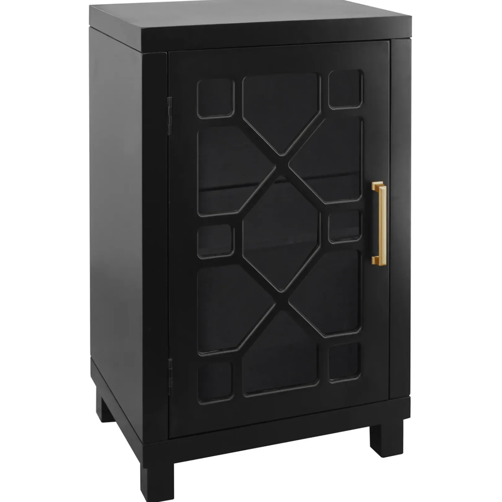 Sale Merrick Black 1-Door Cabinet Less Expensive Cabinets & Chests