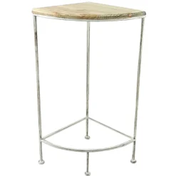 New Metal Corner Plant Stand With Wood Top Grey, Medium Cheaper Plant Stands