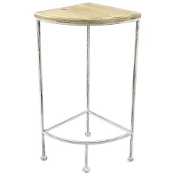 Discount Metal Corner Plant Stand With Wood Top Grey, Small Low Price Plant Stands