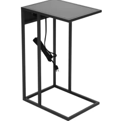 Discount Metal C-Table With Usb Port, Dark Grey Outlet Accent Tables