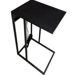 Best Metal C-Table With Usb Port, Black Online Discount Accent Tables