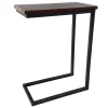 Discount Metal C-Table With Wooden Top, Black Promotion Accent Tables