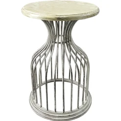 Sale Metal Side Table With Wood Top Silver Flash Sale Accent Tables