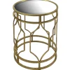New Mirror Top Table With Gold Quatrefoil Base, Small Promotion Accent Tables