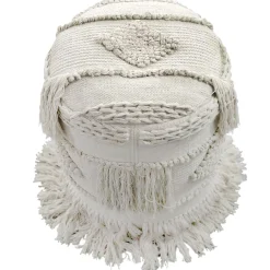 Hot Nala Handwoven Fringe Round Pouf Less Expensive Ottomans & Poufs