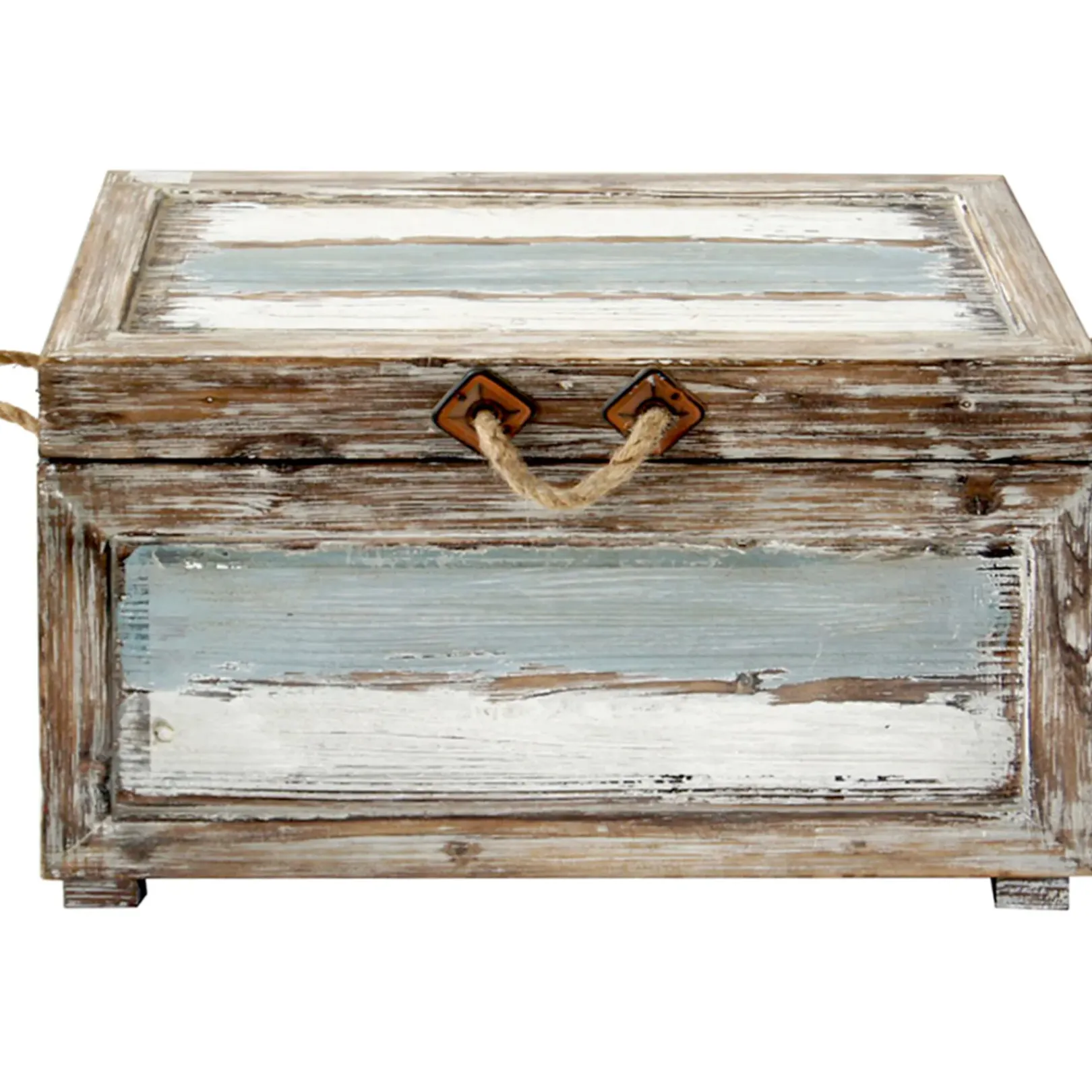 Discount Nantucket Weathered Wood Decorative Storage Trunk, Medium Fashion Accent Tables