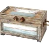 Online Nantucket Weathered Wood Decorative Storage Trunk, Small Discount Online Accent Tables