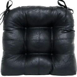 Online Nobuck Faux Leather Cp Black Bargain Sale Dining Chair Cushions & Pads