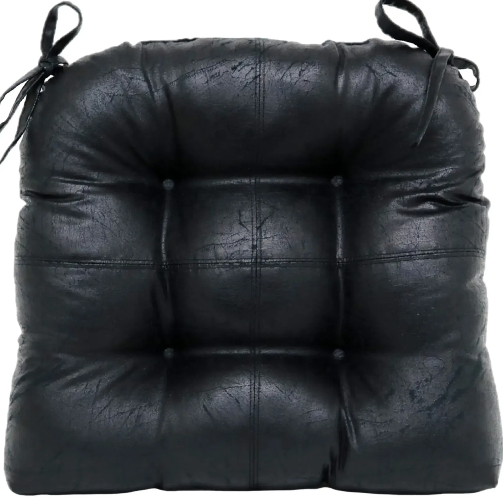 Online Nobuck Faux Leather Cp Black Bargain Sale Dining Chair Cushions & Pads